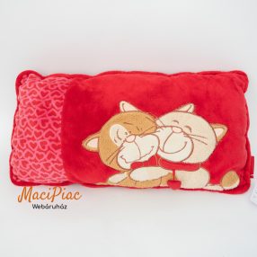   Plüss Nici Toys párna ölelkező cica pár mintás, lógó szivecskés