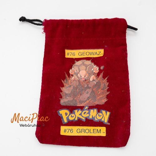 Bordó bársony összehúzható vintage kis tasak Nintendo 2000 POKEMON 
