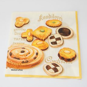   Sütemény, keksz mintás szalvéta Ideal Home Range kollekció 33x33 cm 3 rétegű Német