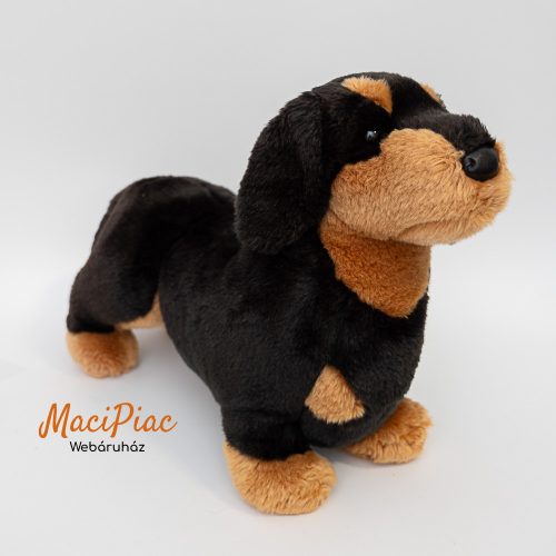 Plüss rövid lábú mini álló tacskó kutya, nagyon szép, élethű CUDDLE TOYS