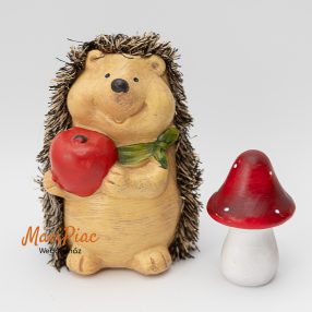   Sün, süni, sündisznó mérges gombával nipp, figura (kerámia) szettben