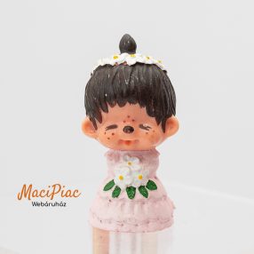   Gumi eredeti vintage Sekiguchi 1979 Moncsicsi figura lány virággal Japán Jelzett!