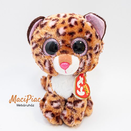Plüss NWT Ty Beanie Boos PATCHES the LEOPARD 6" 2016csillogó szemek, csillámos fülek Címkés!