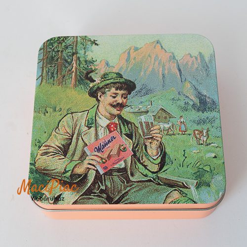 Felnyitható tetejű vintage Wanner nápolyis fém doboz