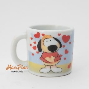   Mini porcelán bögre I LOVE YOU felírattal (kutya szív mintával)