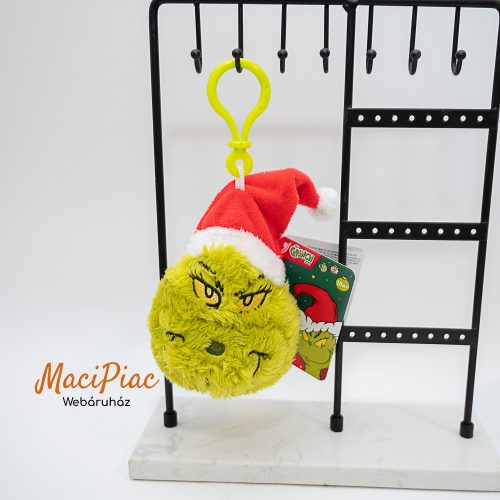 The Grinch Dr. Seuss 2025 Mikulás sapkás plüss karácsonyi különleges, egyedi kulcstartó, táskadísz Új! 