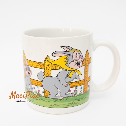 Vintage porcelán gyerek bögre nyuszi mintás 