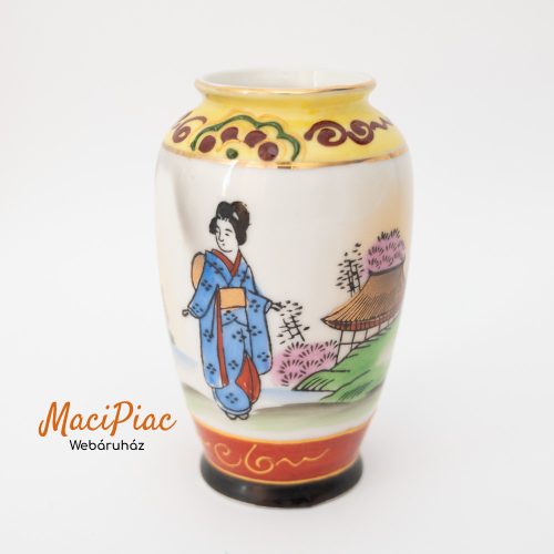 Porcelán mini Japán gyönyörű váza Jelzett