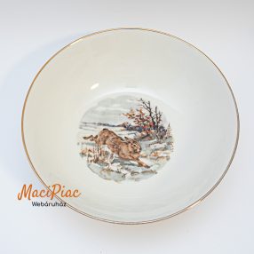   Porcelán vintage tál, vadásztál, tálalótál vadászat motívummal 1980 Német Jelzett!
