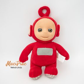   Teletubbies Dipsy piros Po plüss, beszél, nevet hasát megnyomva 2017-es
