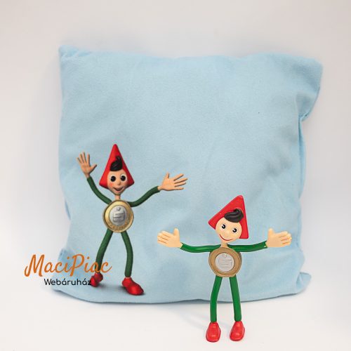 Vintage figura Sparfroh Sparkasse - hajlító figura, retro dekoráció kis párnával 