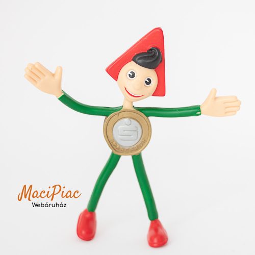 Vintage figura Sparfroh Sparkasse - hajlító figura, retro 