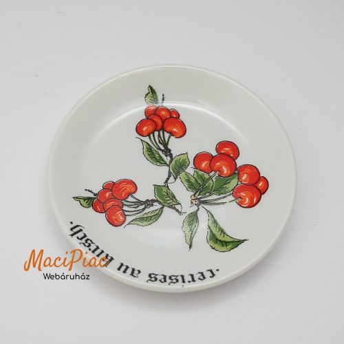 Vintage porcelán kis tányér, cseresznye mintás Jelzett! Creation Décors de Paris alkotás