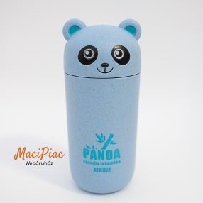  Kék színű PANDA hordozható ivópohár, pohár (környezetbarát,  búzaszalmarostból készült)
