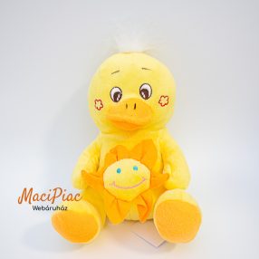 Sárga plüss kacsa napocskával 