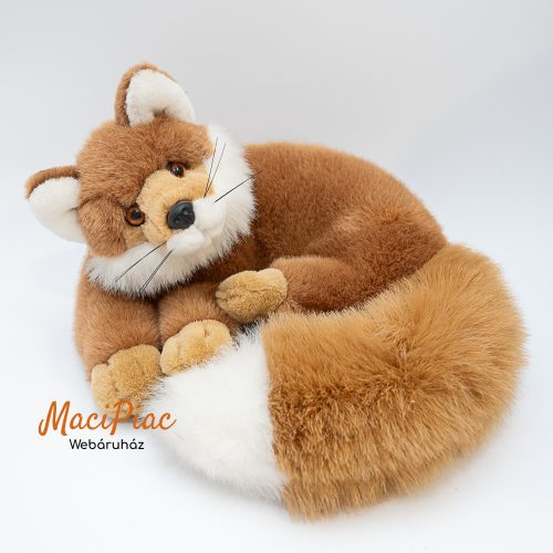 Plüss fekvő élethű róka 