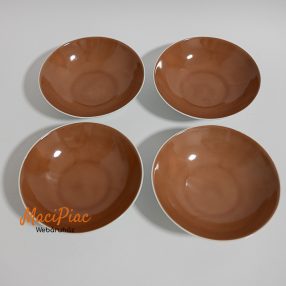   Csokoládé barna kis porcelán tányérok 4 db SCHMIDT MODE IN BRAZILIA 