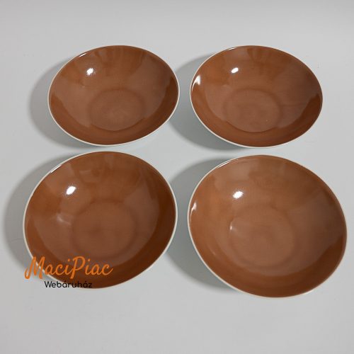 Csokoládé barna kis porcelán tányérok 4 db SCHMIDT MODE IN BRAZILIA 