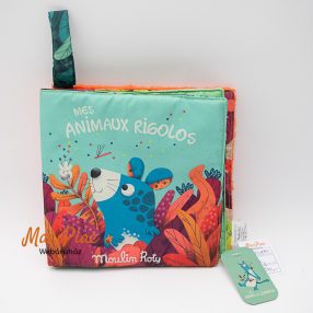   Baba plüss állatos könyv moulin Roty (tépőzáras akasztóval) Címkés!