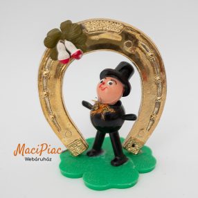   Szilveszteri szerencsehozó kéményseprő figura lópatkóval (műanyag)