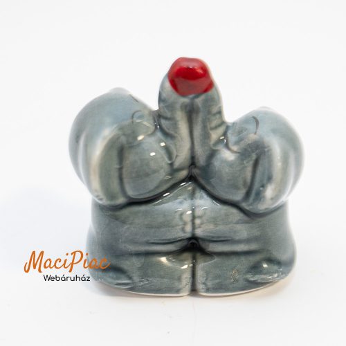 Porcelán mini elefánt pár nipp (felefelé orrmánnyal)