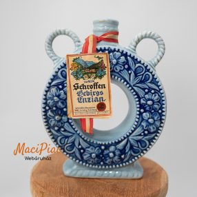   Porcelán kerek italos üveg  BAVARIA bouteille ceramique Bavaroise bleue 0,2 L sorszám 2311 kék virág mintával