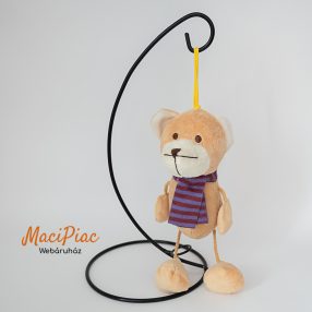 Plüss maci csíkos sállal, akasztós 