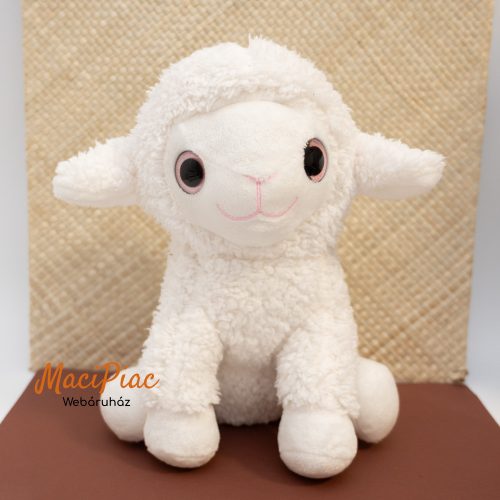 Plüss Penny fehér bari FARM ANIMALS  Plüsstanya BODZA csillogó szemű