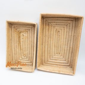 Fonott szögletes kosár Rattan Tray rattan tálca 2 db
