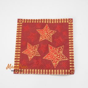 Karácsonyi bordó csillagos szalvéta 12,5x12,5 cm Német