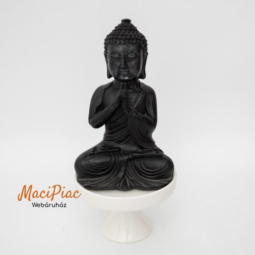 Buddha szobor, figura kőből (fekete színű) ajándéktárgy, dekoráció