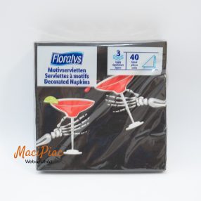  Halloweeni fekete szalvéta Floralys 33x33 cm 40 darabos 3 rétegű Új csomag