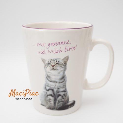Ordas macska, cicag mintás kerámia bögre Eredeti WHISKAS Német!