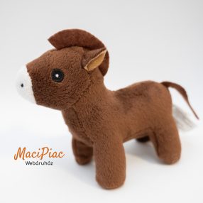 Barna plüss ló aranyos kis csikó JRB