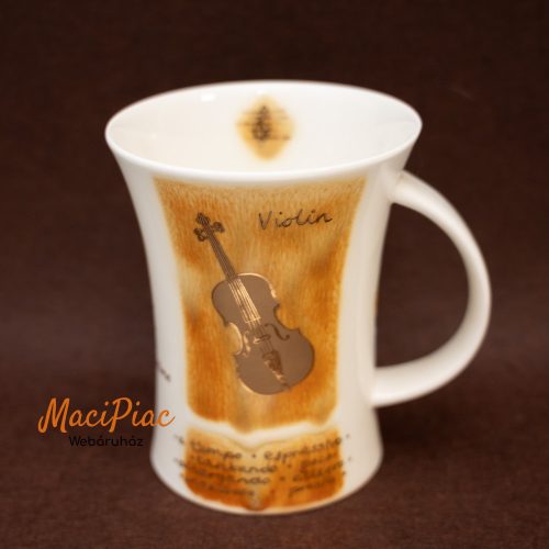 Porcelán magas bögre hangszer mintával Maestro by Caroline Bessey Dunoon England