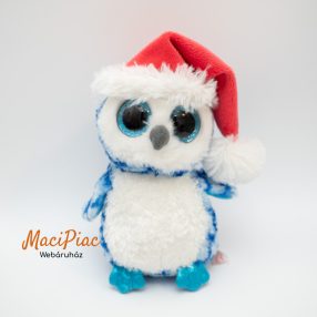   TY Beanie Boos kék Mikulás sapkás bagoly plüss 2014 csillogó szemű Icicles