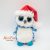 TY Beanie Boos kék Mikulás sapkás bagoly plüss 2014 csillogó szemű Icicles