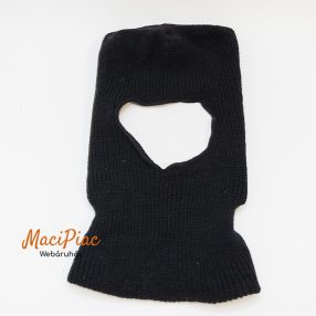 Fekete kötött sapka, maszk (felnőtt)