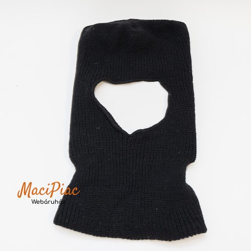 Fekete kötött sapka, maszk (felnőtt)