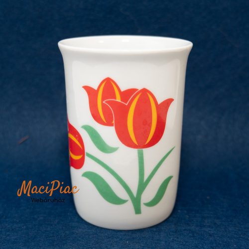 Porcelán tulipán mintás pohár