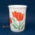 Porcelán tulipán mintás pohár