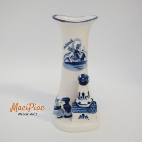   Vintage Delft kék stílusú Holland porcelán váza csokolózó párral Különlegesség!