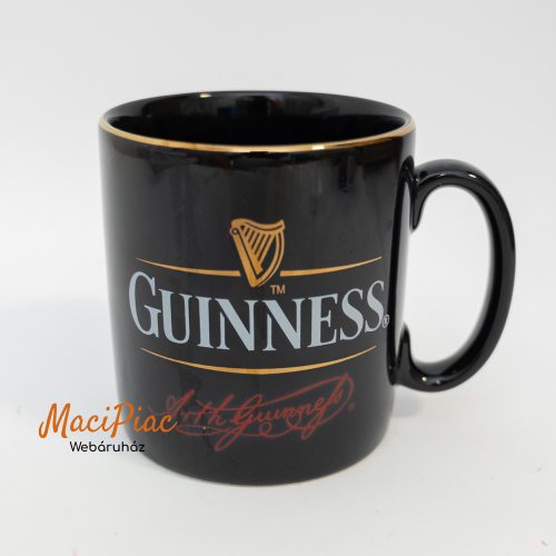 Porcelán fekete bögre sörös arany szegéllyel GUINNESS Jelzett!