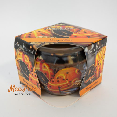 Home Aroma Karácsony illatú illatgyertya, poharas illatmécses - díszdobozban Orange&Clove (narancs és fűszerek) Különleges új Karácsonyi illat