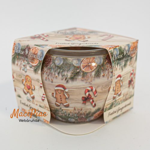 Home Aroma Karácsony illatú illatgyertya, poharas illatmécses - díszdobozban Frosted Gingerbreads (karácsonyi sütemény) Mézi Különleges új Karácsonyi illat