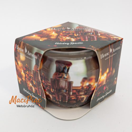 Home Aroma Karácsony illatú illatgyertya, poharas illatmécses - díszdobozban Holiday Sparkle Különleges új Karácsonyi illat