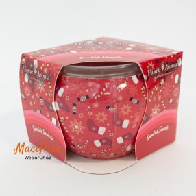   Home Aroma Karácsony illatú illatgyertya, poharas illatmécses - díszdobozban Santas Sweets (Mikulás édességek) Különleges új Karácsonyi illat