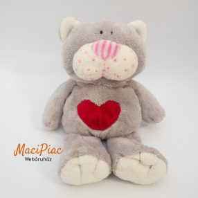   Plüss Ty Beanie Classic Kissycat szürke cica szívvel 2005 cica kollekcióból
