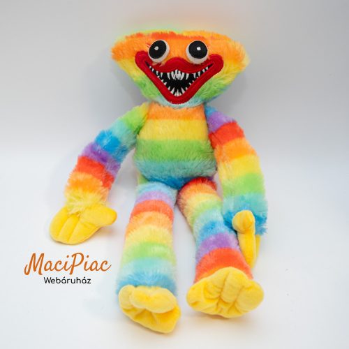 Plüss Huggy Wuggy Szivárvány 42 cm (keze tépőzáras)