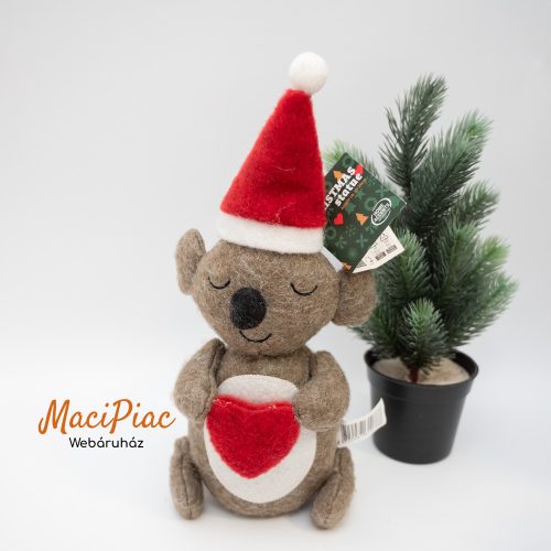 Karácsonyi koala maci szívvel filc anyagból, ablak vagy ajtótámasz HOME ACCENTS új!